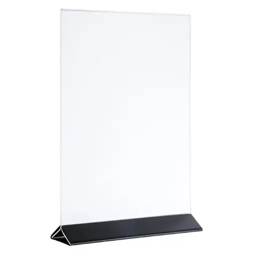 [71528] Porta Menu Acrilico Base Negra 15X7X23 Cm.
