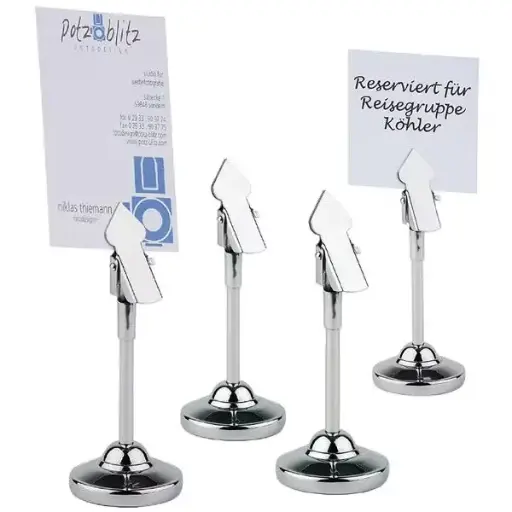 [70] Peana Buffet Inox. Con Pinza 10 Cm. 4 Unid.