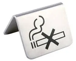 [572] Placa No Smoking Inox. 5,5X5X3,5 Cm. 2 Unidades