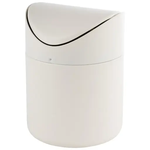[40801] Zz26 Papelera Mesa Tapa Basculante Blanca
