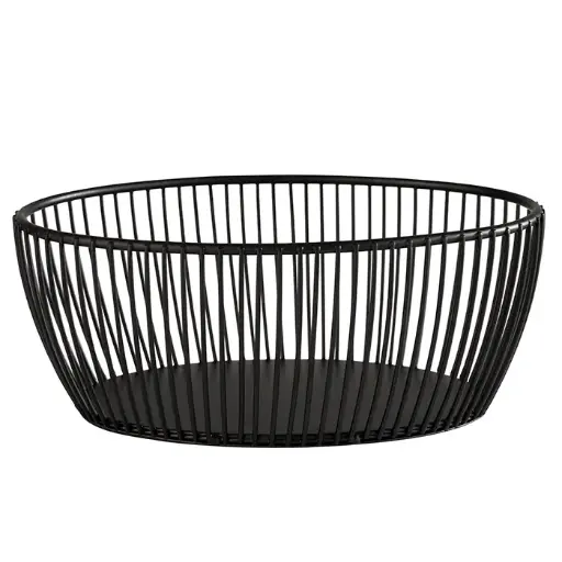 [30422] Cesta Metalica Negra Oval 20X15X8 Cm.