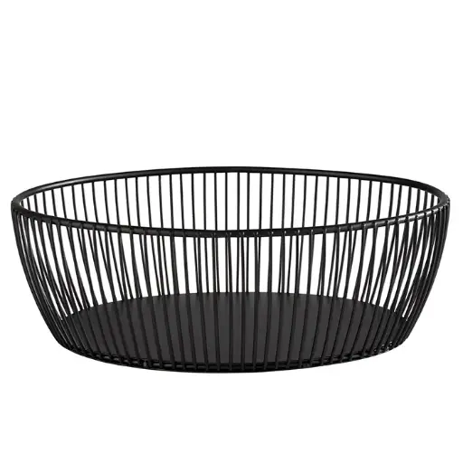 [30423] Cesta Metalica Negra Oval 24X19X8 Cm.