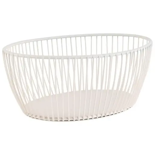 [30427] Cesta Metalica Blanca Svart 20X15 Cm.