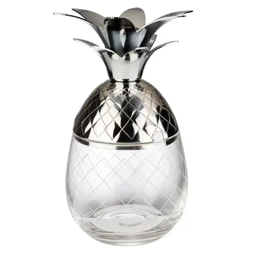 [93375] Vaso Piña Cristal Tapa Inox. 50 Cl.