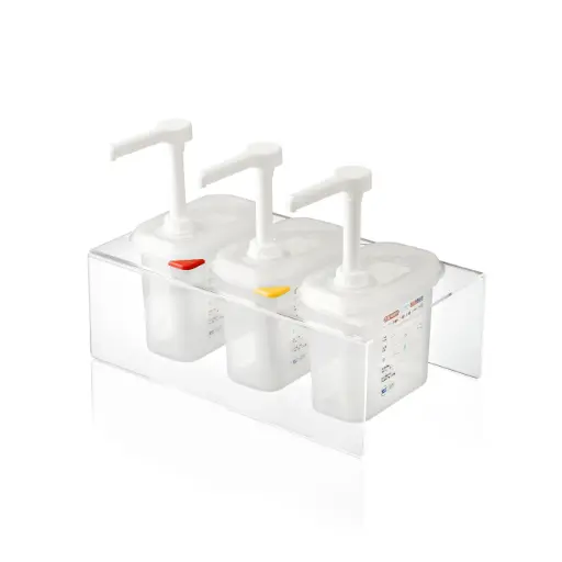 [01363] Dispensador Salsas Pp. C/Bomba Triple Gn. 1/9 1,5 L.