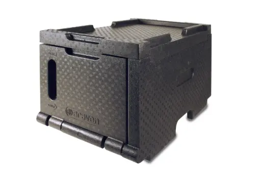 [41500] Contenedor Isotermo Gn. Puerta Frontal Negro 48 L. 65.7X42X37.9 Cm.