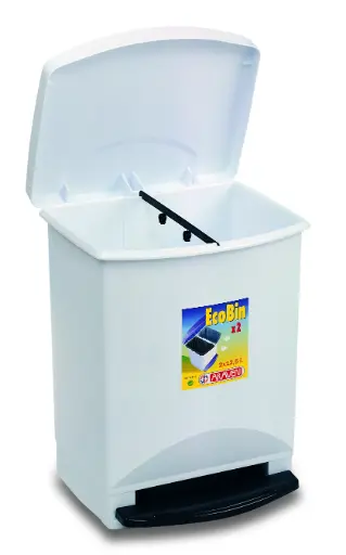 [08271] Cubo Basura Con Pedal Blanco 25 L.
