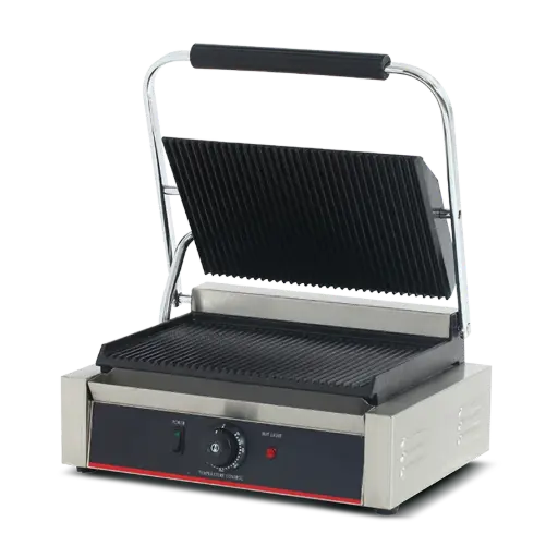 [RS556] Plancha Grill Con Tapa Placas Ranuradas Rs556 46X37X19 Cm.