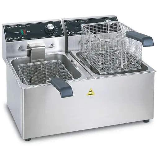 [RS619N] Freidora De 4 + 4 Litros 2500W + 2500W Con Termostato Ego