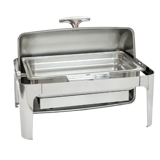 [RS631] Chafing Dish Eléctrico De Luxe Con Tapa Roll Top De Acero Inoxidable