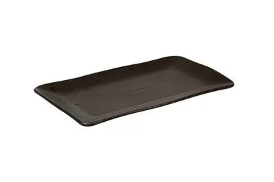[QU73340] Fuente Rectangular Q Authentic Speckle Filo Negra 29X16 Cm.