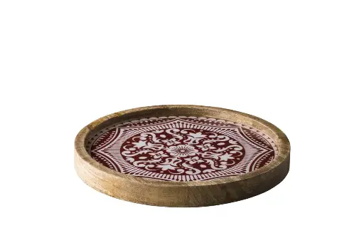 [WCC3025MR] Plato Madera Marrakech Rojo 25 Cm.