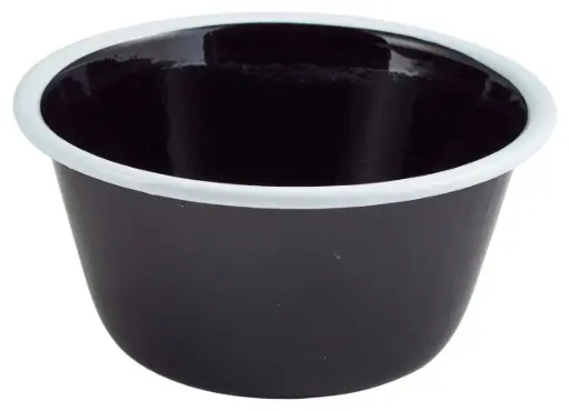 [59512BK] Bol Enamel Negro Filo Blanco 12X6 Cm.