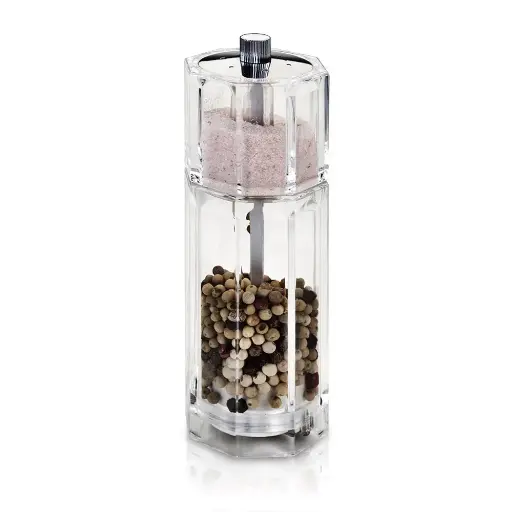 [252805000] Molinillo Pimienta Acrilico Con Salero 16 Cm.