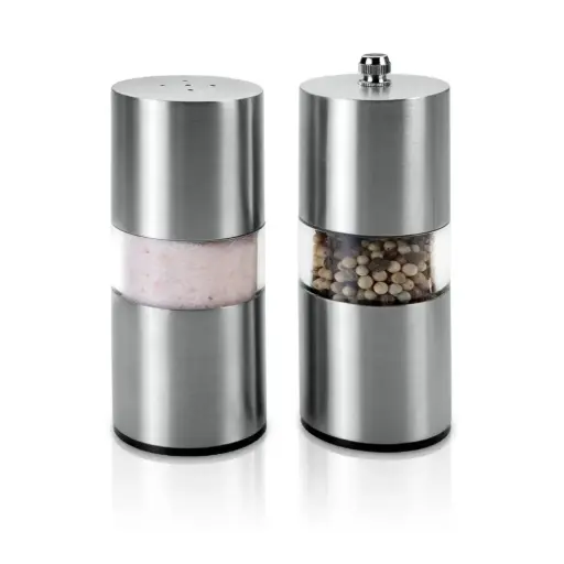 [252830000] Juego Sal Y Pimienta Inox/Acrilico 13 Cm.