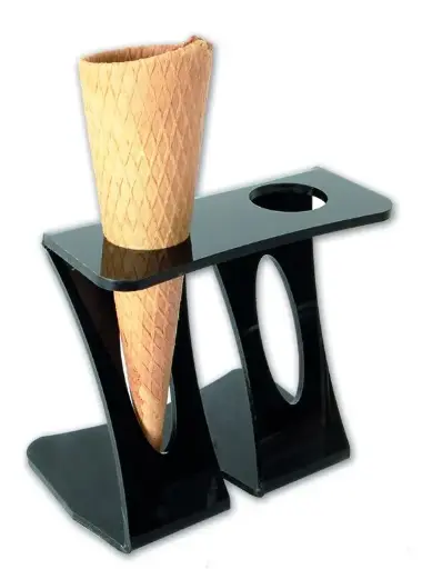 [0553.NEGRO] Zz26 Soporte 2 Conos Metacrilato Negro