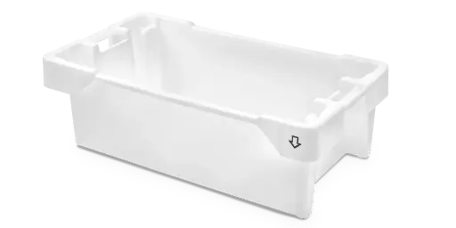[81631110P] Cubeta Manutencion Apilable Y Encajable Blanca 60 L. 80X45X27 Cm.