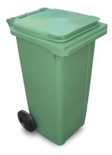 [KA12013] Cubo Basura Verde Con Ruedas 120 L.