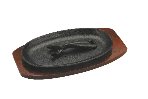 [7112] Fuente Oval Hierro B/Madera 240X140 Mm.