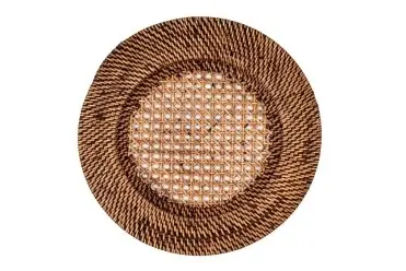 [9594BR/DARK] Bajo Plato Rattan Marron 32 Cm.                                  