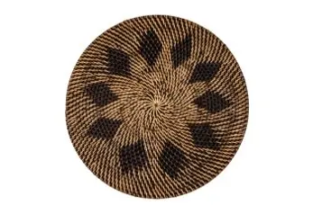 [9599BR/SQUARE] Mantel Individual Rattan Marron Rombos 36 Cm.