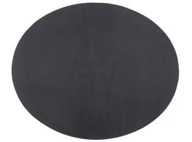 [ZZ0436BLACK] Mantel Individual Togo Negro Oval 45X33 Cm.