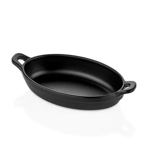 [4621] Cazuela Oval Melamina Negra 15X8X3.5 Cm.