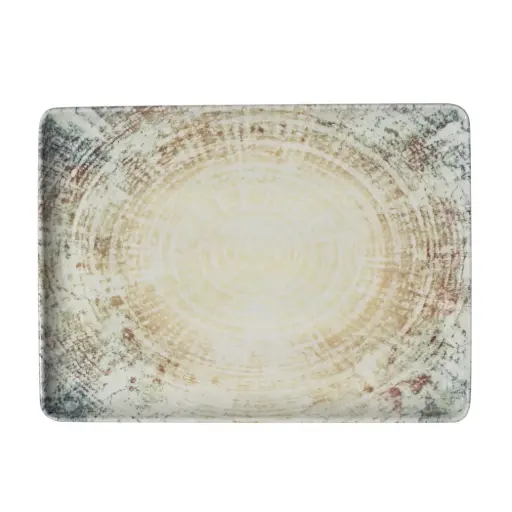 [4741] Fuente Rectangular Fosil 30X22 Cm.