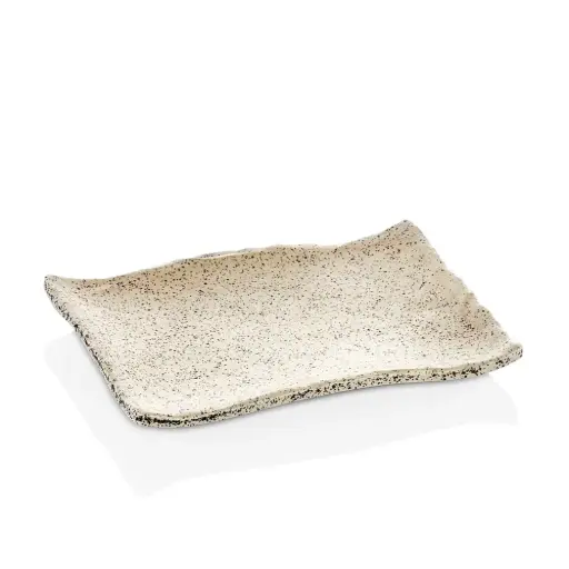 [4677] Fuente Rectangular Melamina Granito Beige 19X13 Cm.