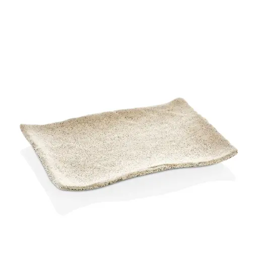 [4676] Fuente Rectangular Melamina Granito Beige 34X23 Cm.