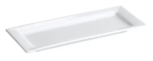 [B2608] Zz26 Fuente Rectangular Cairo Porcelana Blanca 43X21X2 Cm.