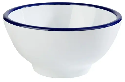 [84494] Zz26 Ensaladera Enamel Look Melamina Filo Azul 20X10,5 Cm.