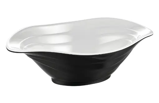 [B98218023N] Zz26 Ensaladera Duet Bicolor Negro / Blanco Melamina 23X16X7,5 Cm.