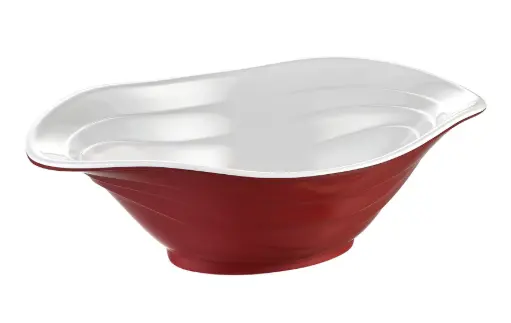 [B98218023R] Zz26 Ensaladera Duet Bicolor Rojo / Blanco Melamina 23X16X7,5 Cm.
