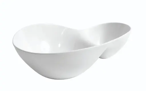 [B885115] Bol Degustacion 2 Compartimentos Melamina 28,2X19,2X8,6 Cm.