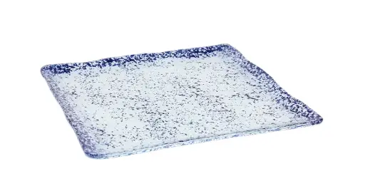 [P605027B] Zz26 Plato Ming Murano Cobalto 25X25 Cm.