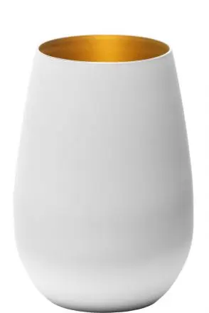 [X3520012EL86] Vaso Blanco - Oro Elements Metalic 45.6Cl 8.5X12Cm