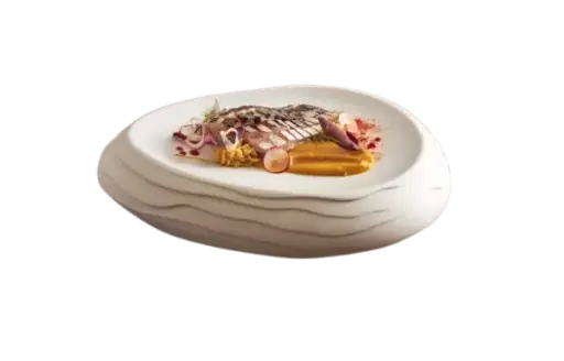 [067000400001] Fuente Oval Terra Blanca 26X19 Cm.