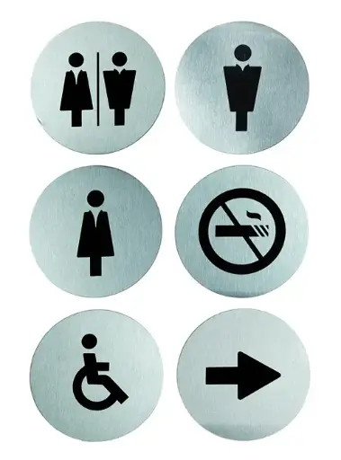 [SI-SS-SET] Cartel Inox. Adhesivo Variado Pack 6 Unid.