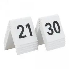[TN-21-30-WT] Numero Mesa Blanco Del 21 Al 30