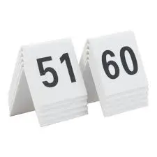 [TN-51-60-WT] Numero Mesa Blanco Del 51 Al 60