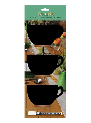 [FBT-CUP-3] Pizarra Taza Base Madera 3 Unid. Con Rotulador