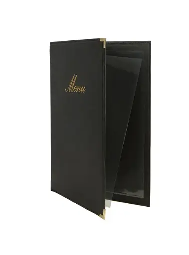 [MC-CRA4-BL] Porta Menu classic Doble Funda Negro A4 