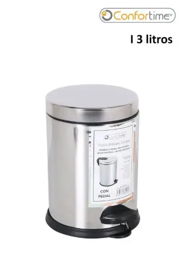 [BE01093268908] Cubo Basura Pedal Inox. Comfortime 3 L.