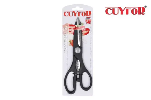 [CY-9024049V] Tijera Cocina Apartamentos Cuyfor Negra 21 Cm.