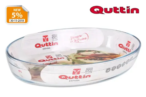 [QT-8890362] Fuente Horno Oval Vidrio  35X24 Cm.