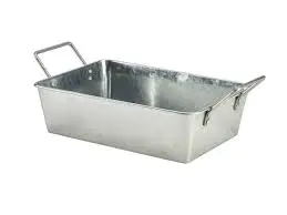 [GSBR2315] Zz26 Fuente Rectang. C/Asas Galvanizado 23X15X7 Cm