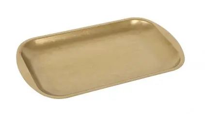 [P1501002C] Fuente Rectangular Vintage Dorada 27.5X15.5X1.5 Cm.