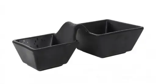 [B100V432B] Bol Degustacion Doble Arizona Melamina Negro 17X8X4 Cm.