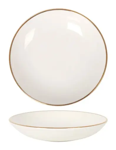 [B928251AX] Plato Hondo Gourmet Filo Oro 23X4 Cm. 